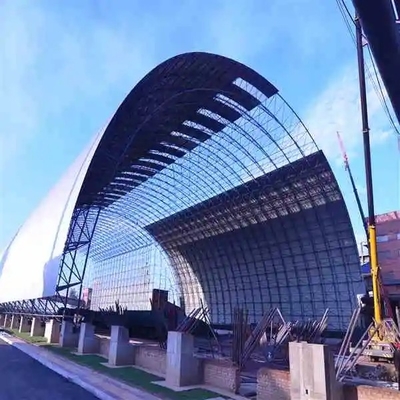 大きいスパンの石炭小屋のボルトの球の設計鋼鉄スペース フレームの建築構造