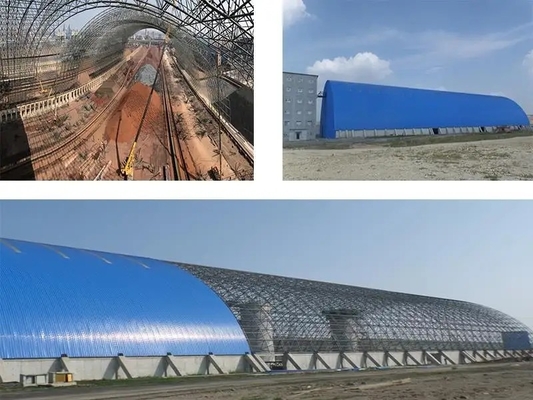 大きいスパンの石炭小屋のボルトの球の設計鋼鉄スペース フレームの建築構造