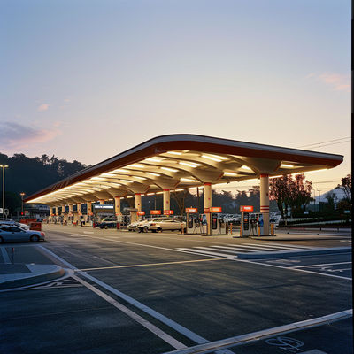 スペースフレーム 鋼鉄構造 屋根 ガソリンスタンド 料金所 屋根システム ISO GB
