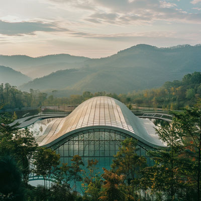 中央公園と非公式施設のためのエレガントなデザインの空間構造 耐久的で多角的な鋼鉄の建物